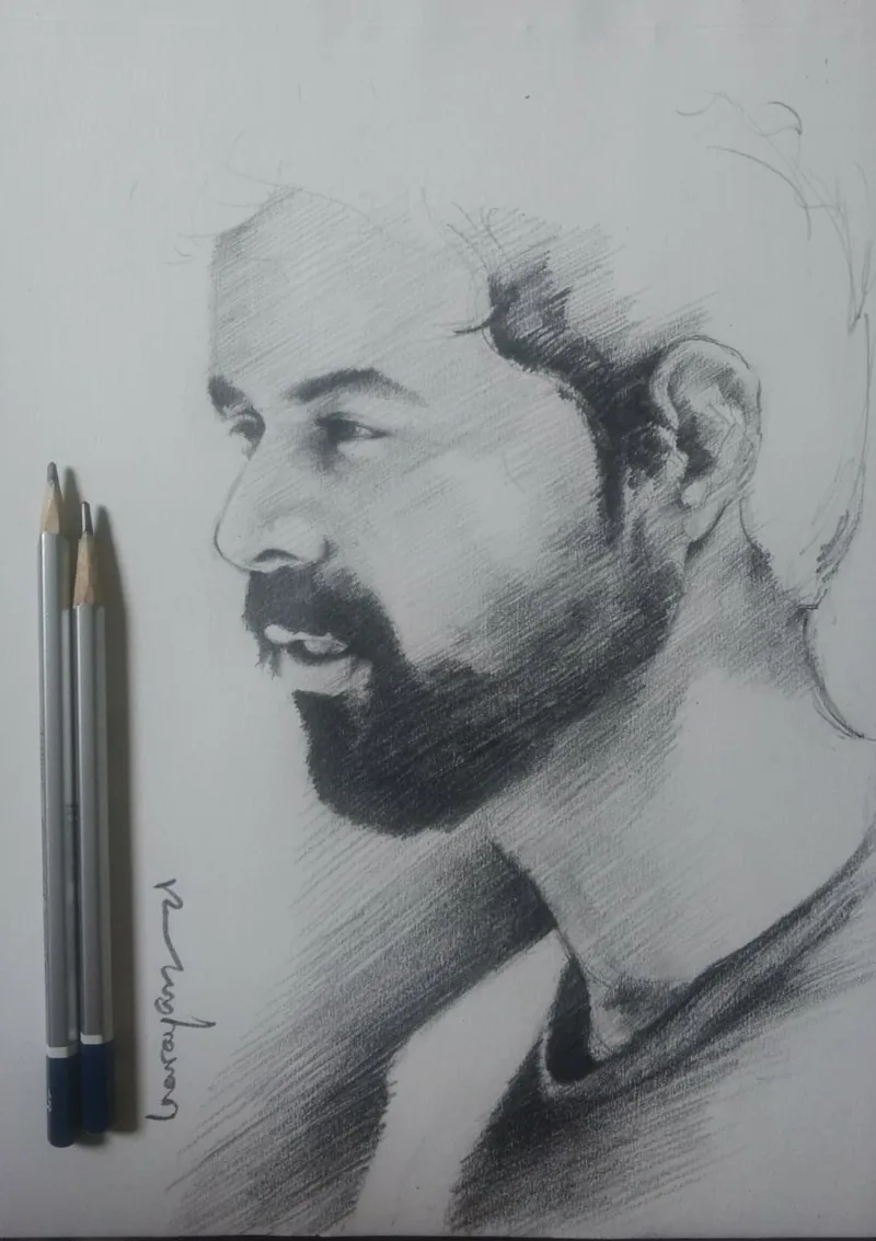Pencil portrait of Bhunesh Sharma